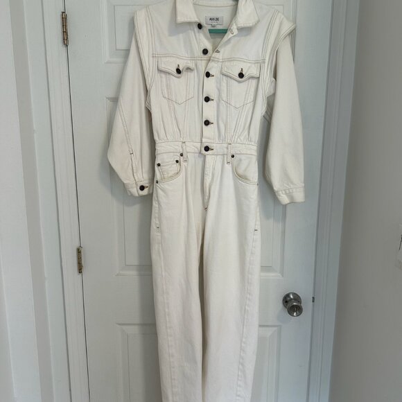 AGOLDE Reyna Denim Jumpsuit – Porcelain - Picture 4 of 6